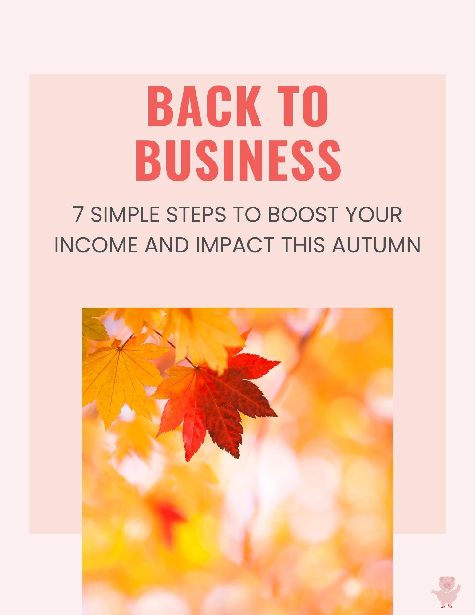 Back to Business 7 Simple Steps to Boost Your Income and Impact This Autumn